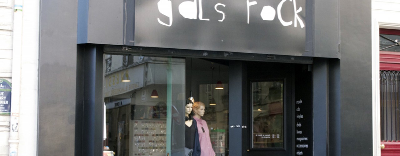 Store front at Gals Rock in Paris. Photo by alphacityguides.