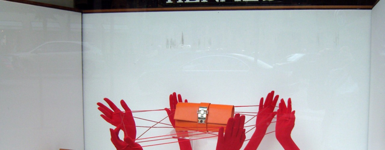 Window display at Hermès in Paris. Photo by alphacityguides.