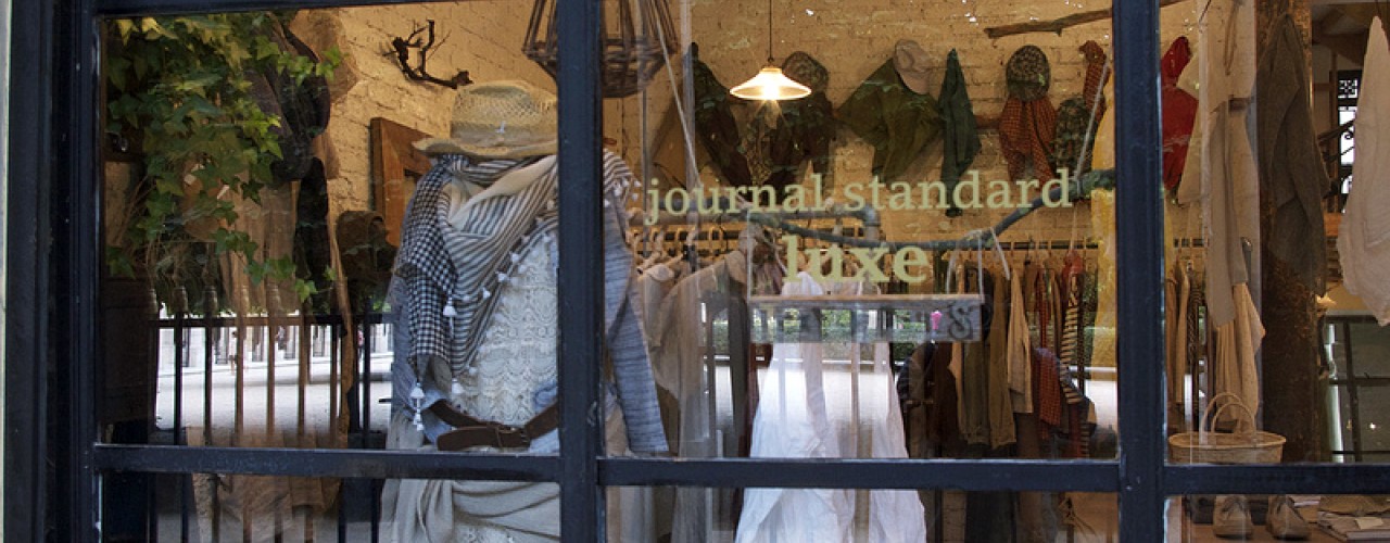 Window at Journal Standard Luxe in Paris. Photo by alphacityguides.