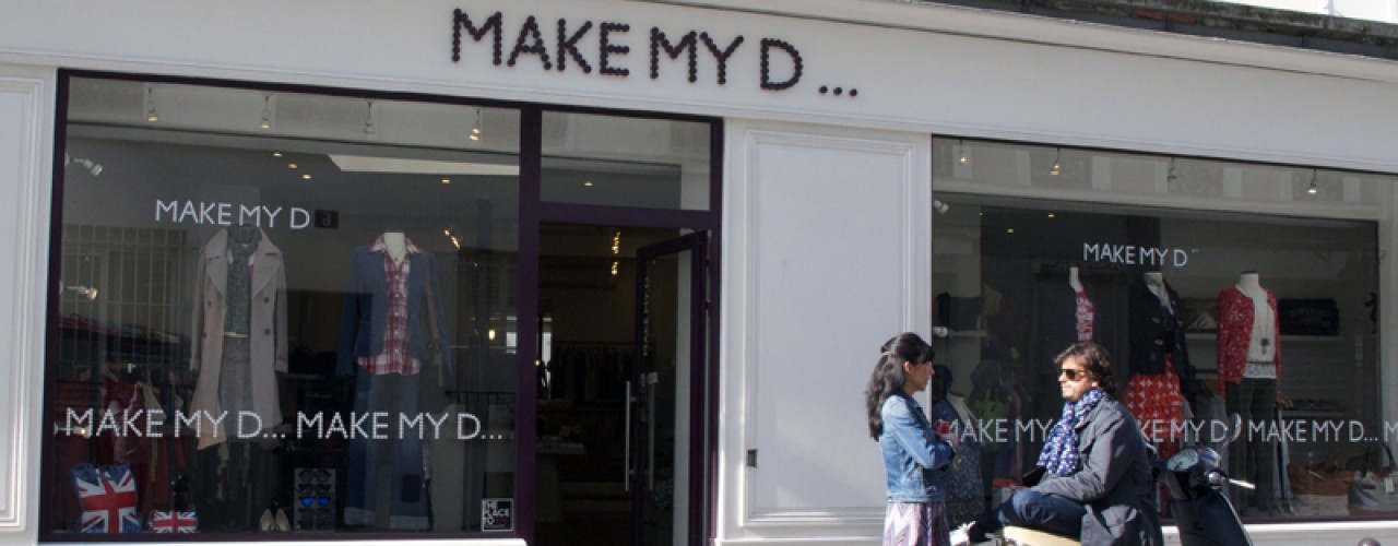 Store front at Make My D in Paris. Photo by alphacityguides.