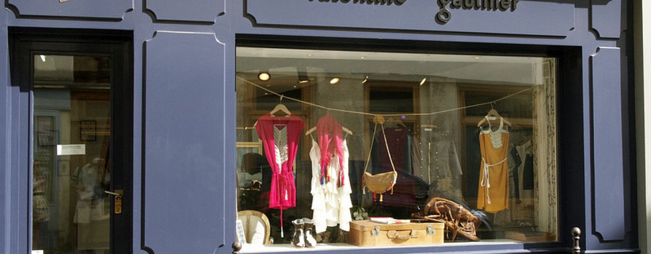 Store front at Valentine Gauthier in Paris. Photo by alphacityguides.