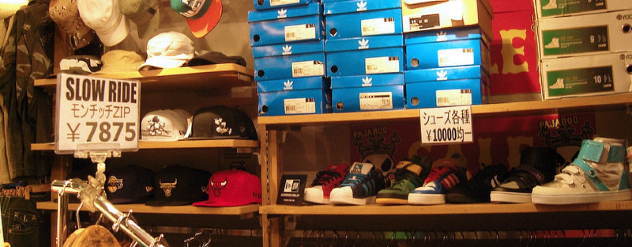 Sneakers at Pajaboo in Tokyo. Photo by alphacityguides.