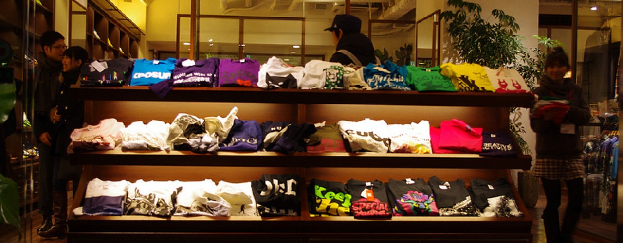 Fashion at Design Tshirts Store graniph in Tokyo. Photo by alphacityguides.