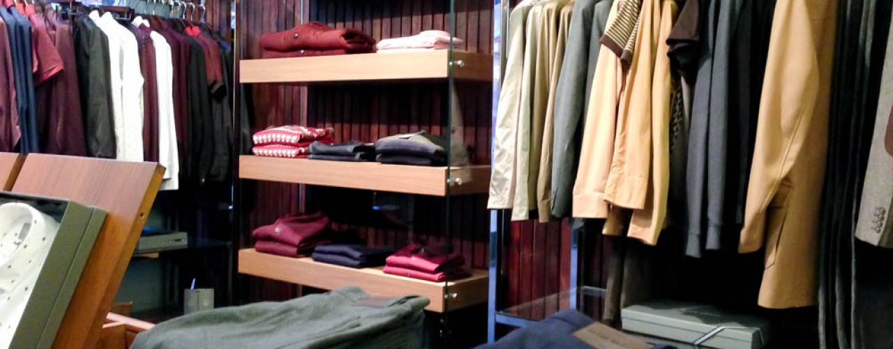 Men's fashion inside Peter Werth in London. Photo by alphacityguides.
