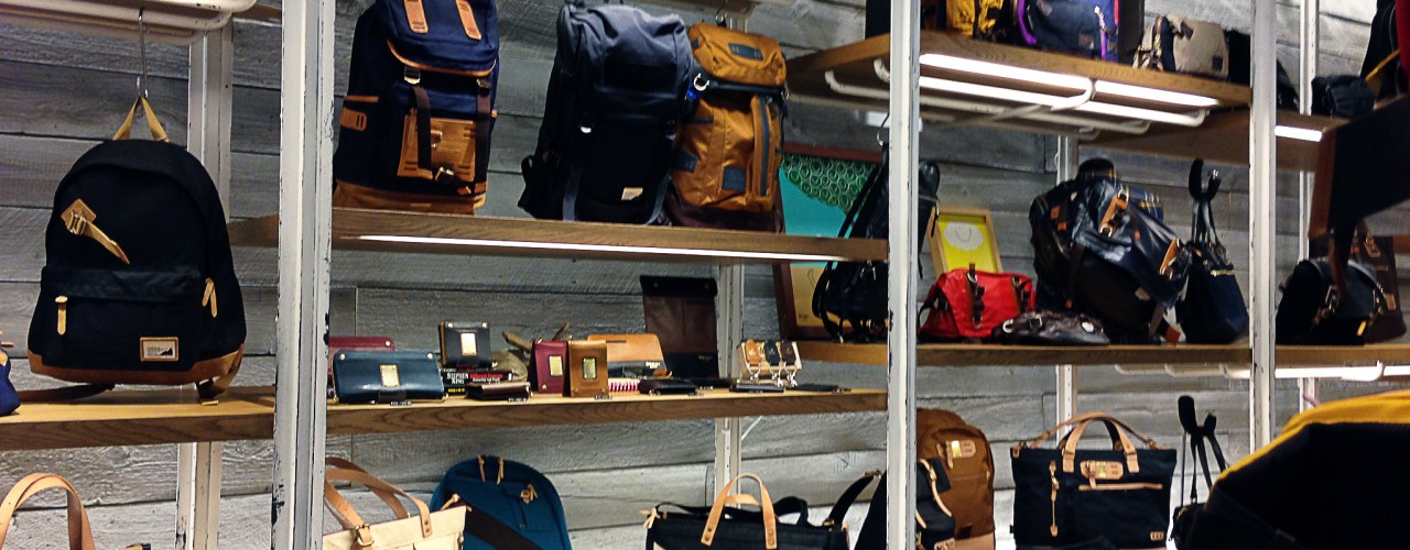 Bags and backpacks at Master-piece in Tokyo. Photo by alphacityguides.