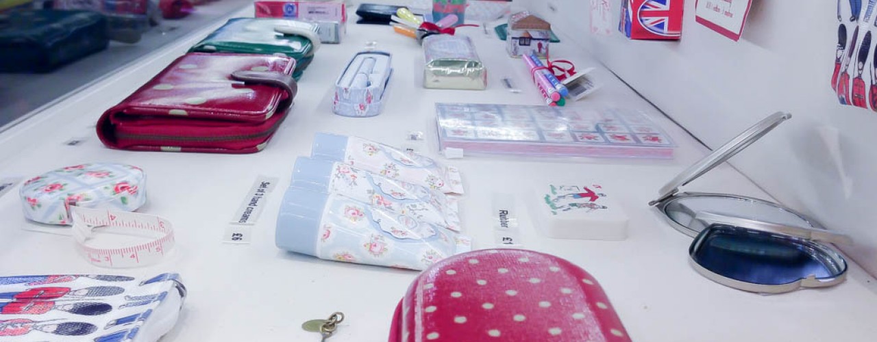 Colorful accessories at Cath Kidston in London. Photo by alphacityguides.
