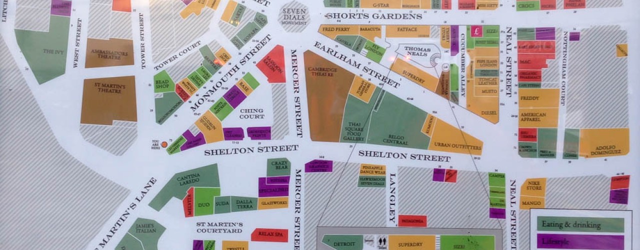 Covent Garden, London Area Map. Photo by alphacityguides.