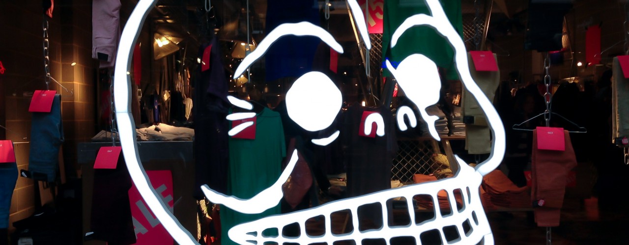 Cheap Monday window in London. Photo by alphacityguides.