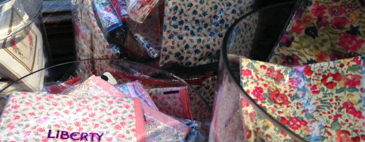 Liberty print handkerchiefs at Liberty London. Photo by alphacityguides.