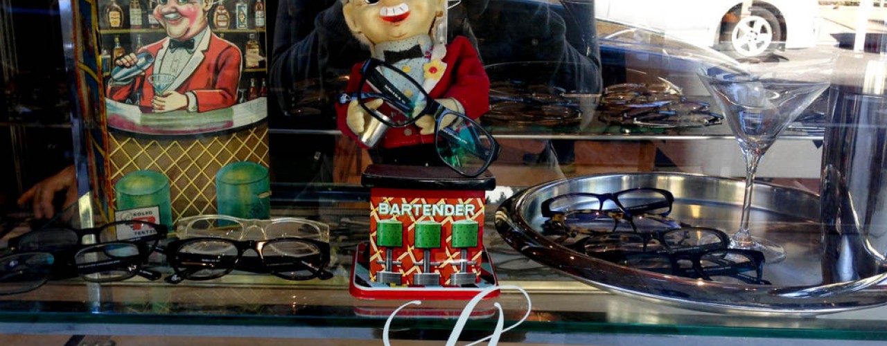 Window display at Silver Lining Opticians in New York. Photo by alphacityguides.