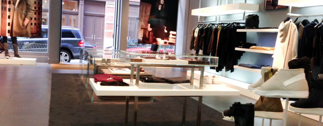 Fashion and sneakers inside Adidas SLVR in New York. Photo by alphacityguides.