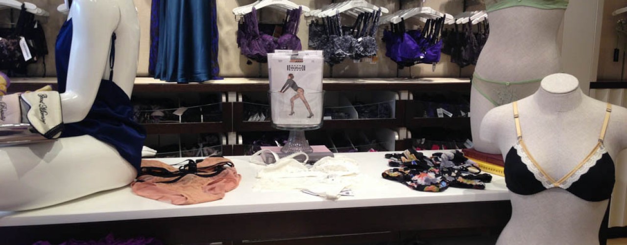Lingerie display at Journelle in New York. Photo by alphacityguides.