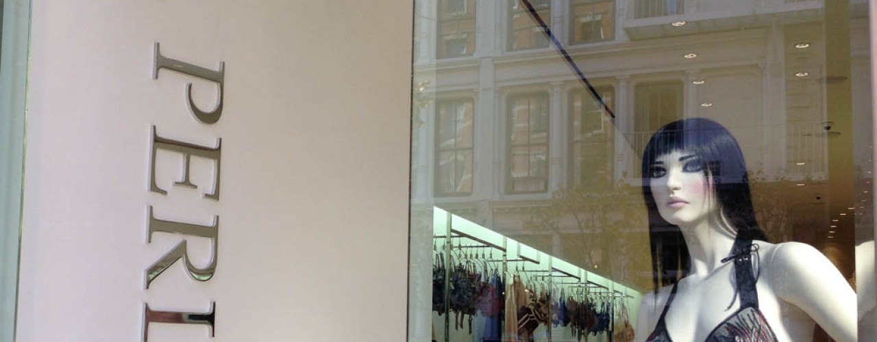 Store front at La Perla in New York. Photo by alphacityguides.