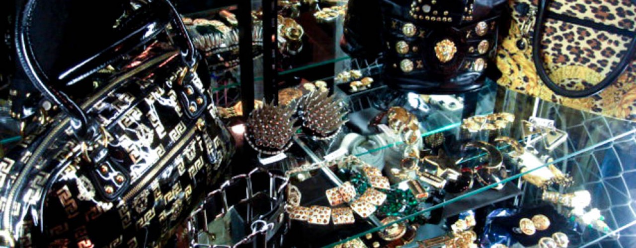 Fashion accessory display inside Dog in Tokyo.
