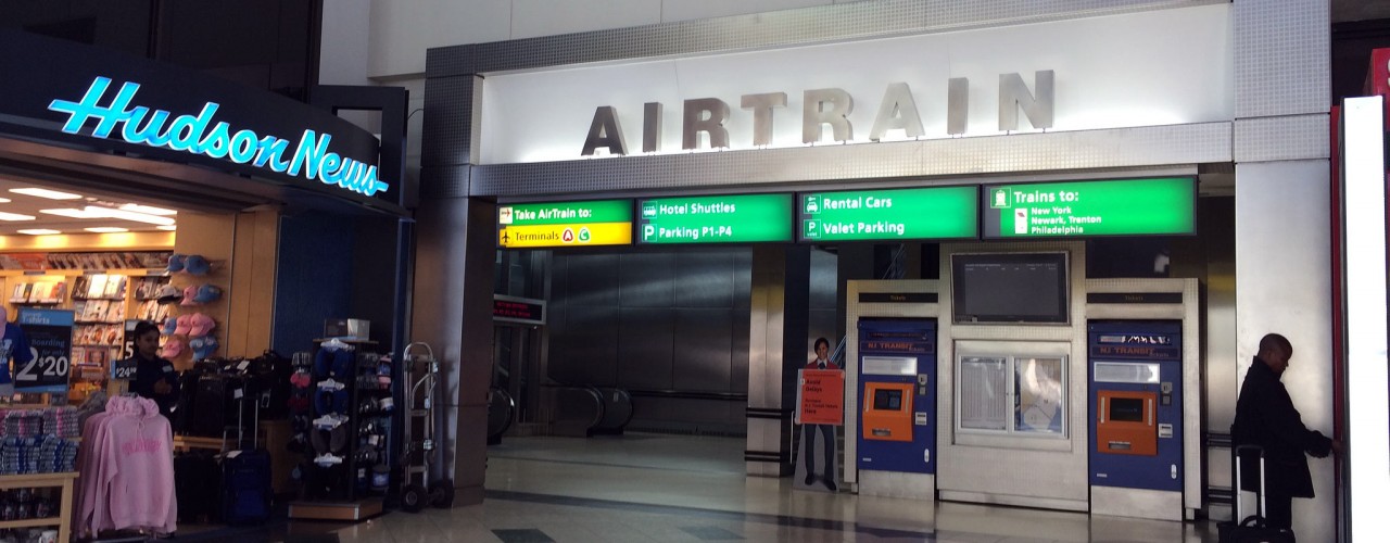 Airtrain at Newark International Airport. Photo by alphacityguides.