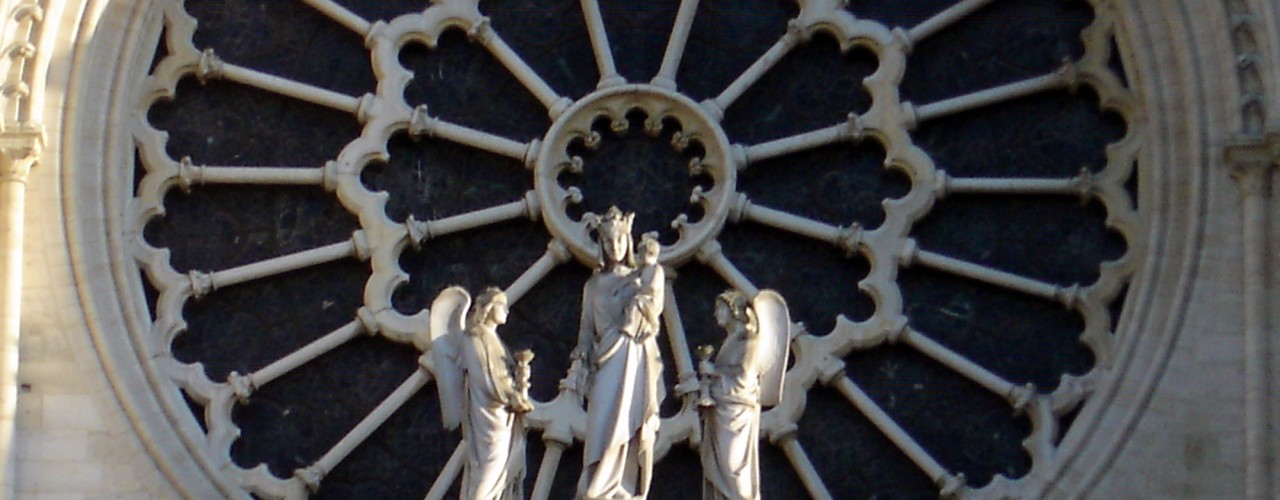 Close up at Notre Dame Cathedral in Paris. Photo by alphacityguides.