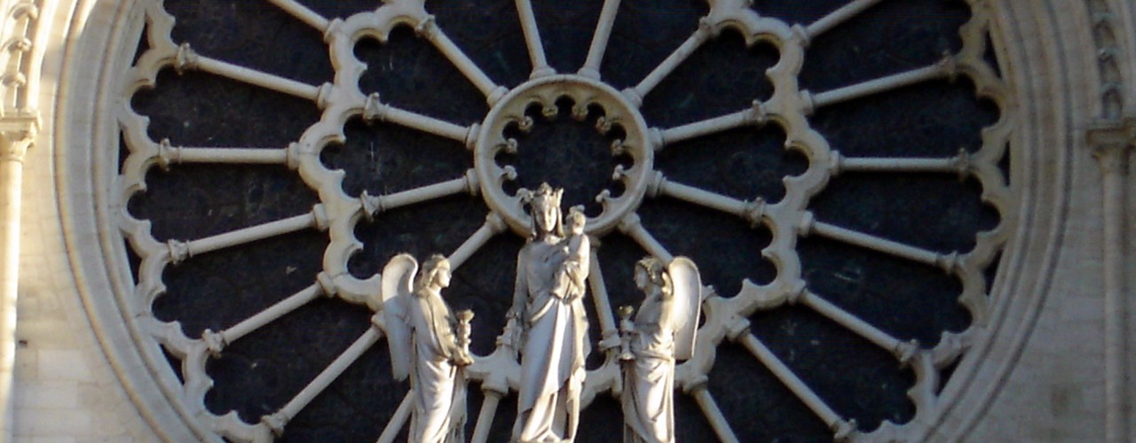 Close up at Notre Dame Cathedral in Paris. Photo by alphacityguides.