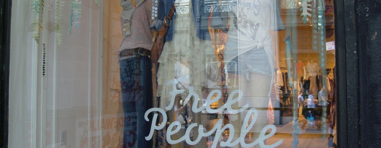 Window at Free People in New York. Photo by alphacityguides. 