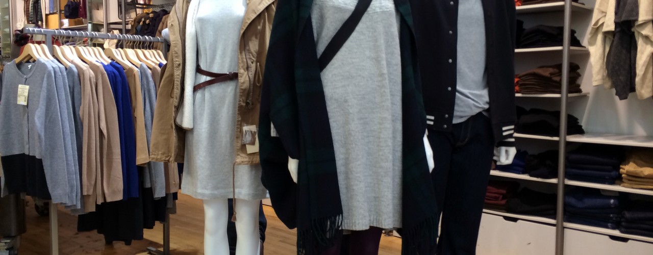 Womenswear fashion at Muji in New York. Photo by alphacityguides.