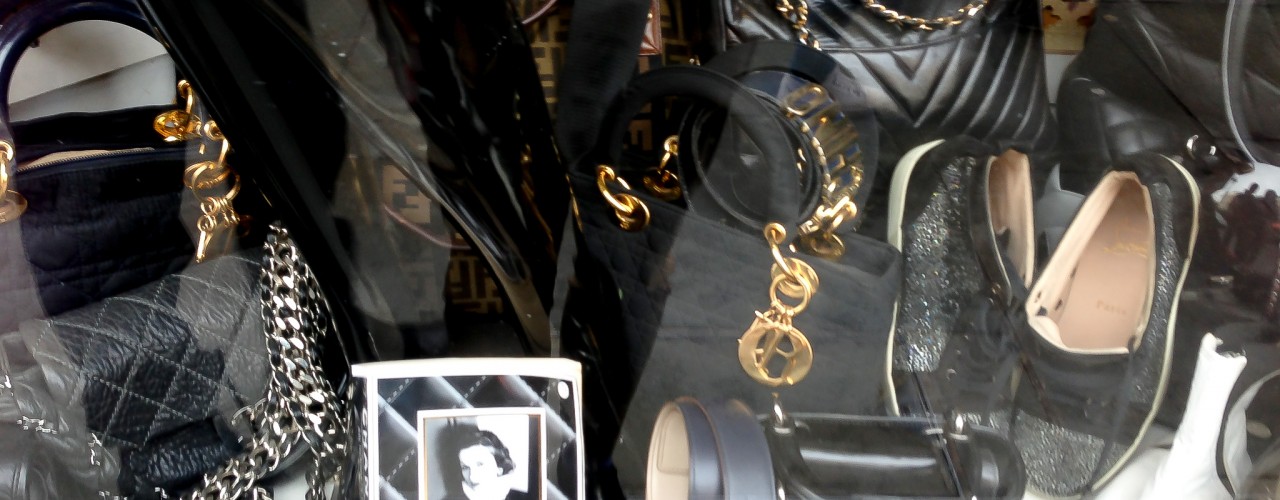 Designer vintage accessories at One Of A Kind in London. Photo by alphacityguides.
