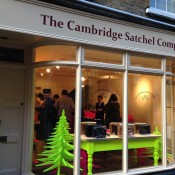 Store front at The Cambridge Satchel Company in Covent Garden London. Photo by alphacityguides.