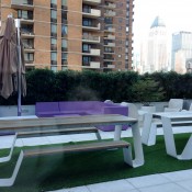 Patio in restaurant at Yotel in New York. Photo by alphacityguides.