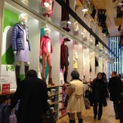 Fashion display inside Uniqlo in Tokyo. Photo by alphacityguides.
