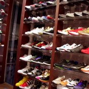 Sneaker wall inside Kicks Lab in Tokyo. Photo by alphacityguides.