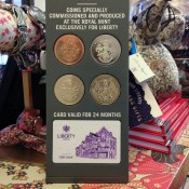 Collector coins at Liberty London. Photo by alphacityguides.