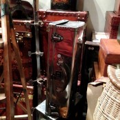 Metal steamer trunk at Henry Gregory in London. Photo by alphacityguides.