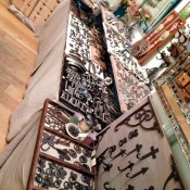 Door knobs, iron hooks and cabinet handles at Chole Alberry in London. Photo by alphacityguides. 