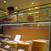 Baumkuchen display at Holländische Kakao-Stube in Isetan in Tokyo. Photo by alphacityguides.