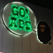 Sign at A Bathing Ape in Tokyo. Photo by alphacityguides.