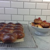Fresh baked buns at The Albion in London. Photo by alphacityguides.