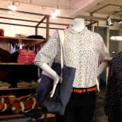 Womenswear fashion display inside of Aubin and Wills in London. Photo by alphacityguides.