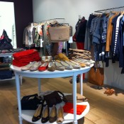 Fashion display at Mademoiselle Jeanne in Paris. Photo by alphacityguides.