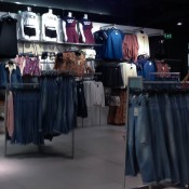 Street fashion and denim display at Topshop in London. Photo by alphacityguides.