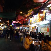 Food stalls at the Temple Street Market in Hong Kong. Photo by alphacityguides.