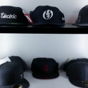 Hat display inside Volcom in London. Photo by alphacityguides.