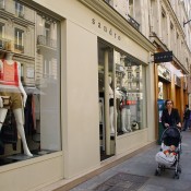 Store front at Sandro in Paris. Photo by alphacityguides.
