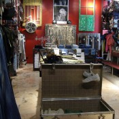 Fashion display inside Le temps des Cerises in Paris. Photo by alphacityguides. 