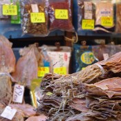 Dry food at Tsukiji Market in Tokyo. Photo by alphacityguides.