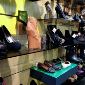 Jeffrey Campbell Wedge Boots in Black and Tan at Sole in London. Photo by alphacityguides.