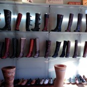 Boot and shoe display at Shoegasm in New York. Photo by alphacityguides.