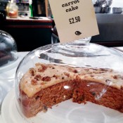 Carrot caket at Pieminister in London. Photo by alphacityguides.