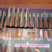 Knife vendor at Tsukiji Market in Tokyo. Photo by alphacityguides.