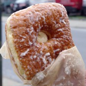 Coconut Cream filled doughnut at Doughnut Plant in New York. Photo by alphacityguides.