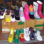 Shoe & sneaker display at Chapter in Tokyo. Photo by alphacityguides.