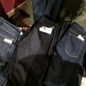Selvage denim display at Wolverine in New York. Photo by alphacityguides.