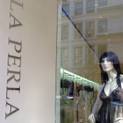 Window at La Perla in New York. Photo by alphacityguides.